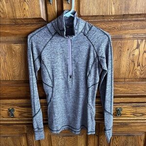Lululemon Race Your Pace Half Zip Pullover Size 4 Mauvelous Heathered Black
